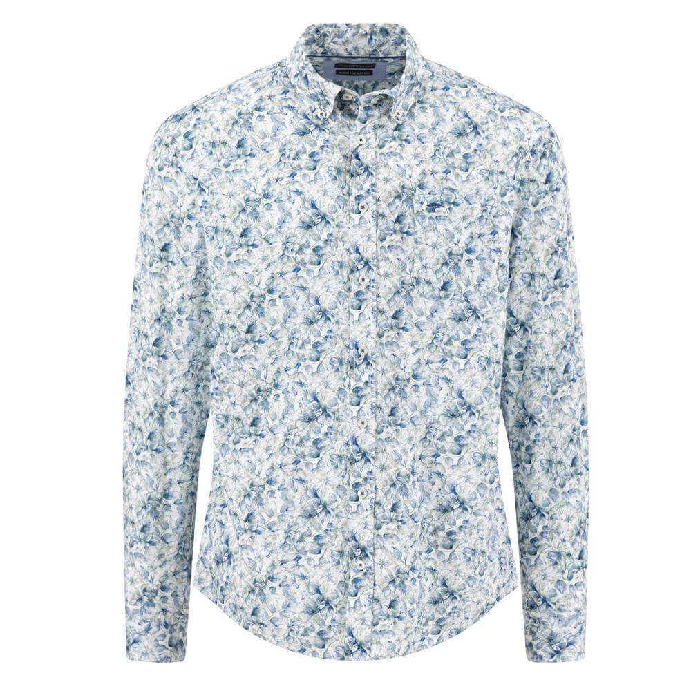 Fynch-Hatton Harbour Blue Floral Print Shirt
